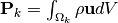 \mathbf{P}_k=\int_{\Omega_k} \rho \mathbf{u} dV