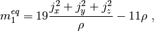 $$
  m_1^{eq} = 19\frac{j_x^2+j_y^2+j_z^2}{\rho} - 11\rho \;,
$$