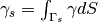 \gamma_s=\int_{\Gamma_s}\gamma dS